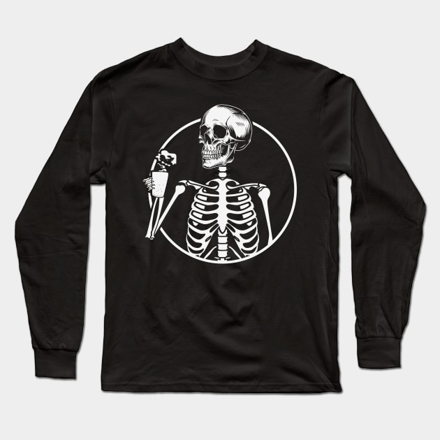 Skeleton coffee Halloween Long Sleeve T-Shirt by MZeeDesigns